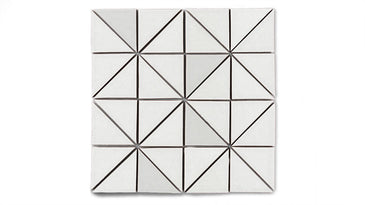 3" Triangle Sheeted - Quadrant Original Ceramic Mosaic Tile in Frost Gloss