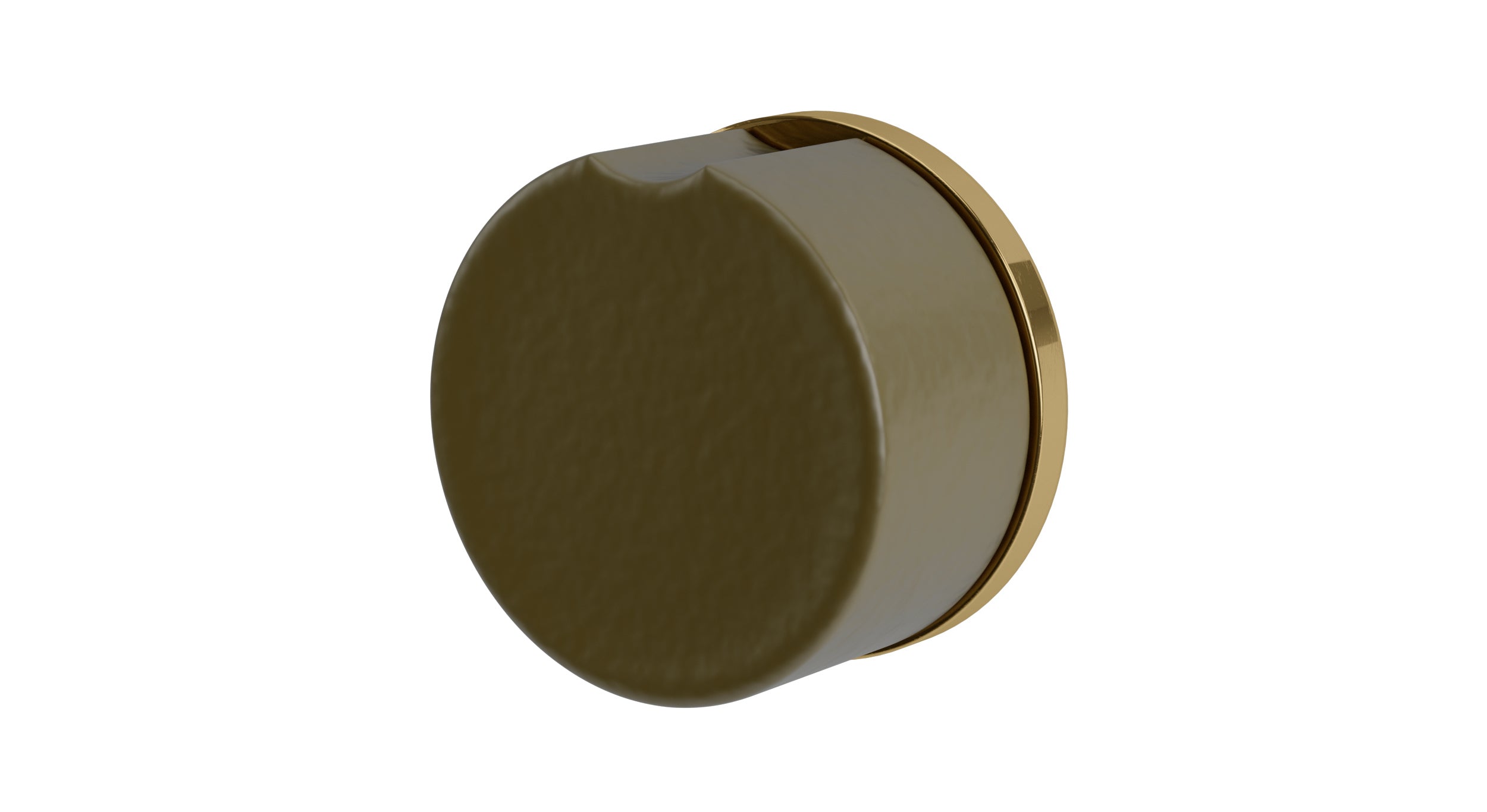 Foundry One Handle Wall Mount Diverter/Volume Control Shower Trim with Groove Ceramic Knob Handle in Uncoated Polished Brass