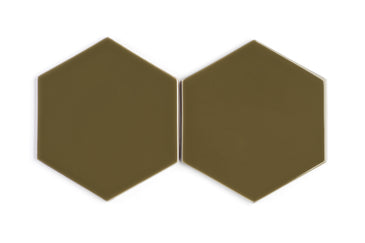 8" Hexagon Original Ceramic Tile in Chaparral Gloss