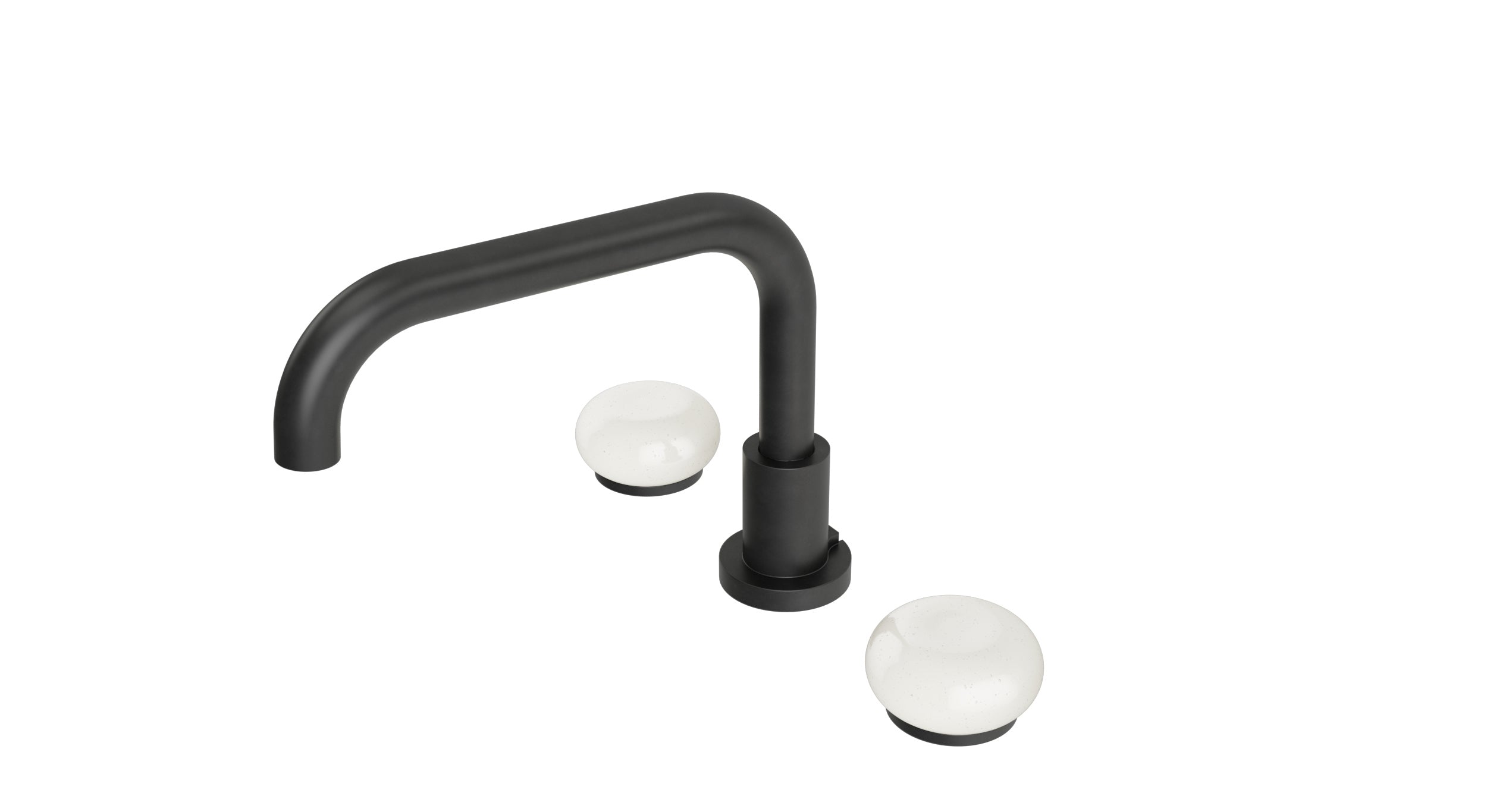 Foundry Two Handle Deck Mount Squaretop Bath Trim with Pebble Ceramic Knob Handles in Oil Rubbed Bronze