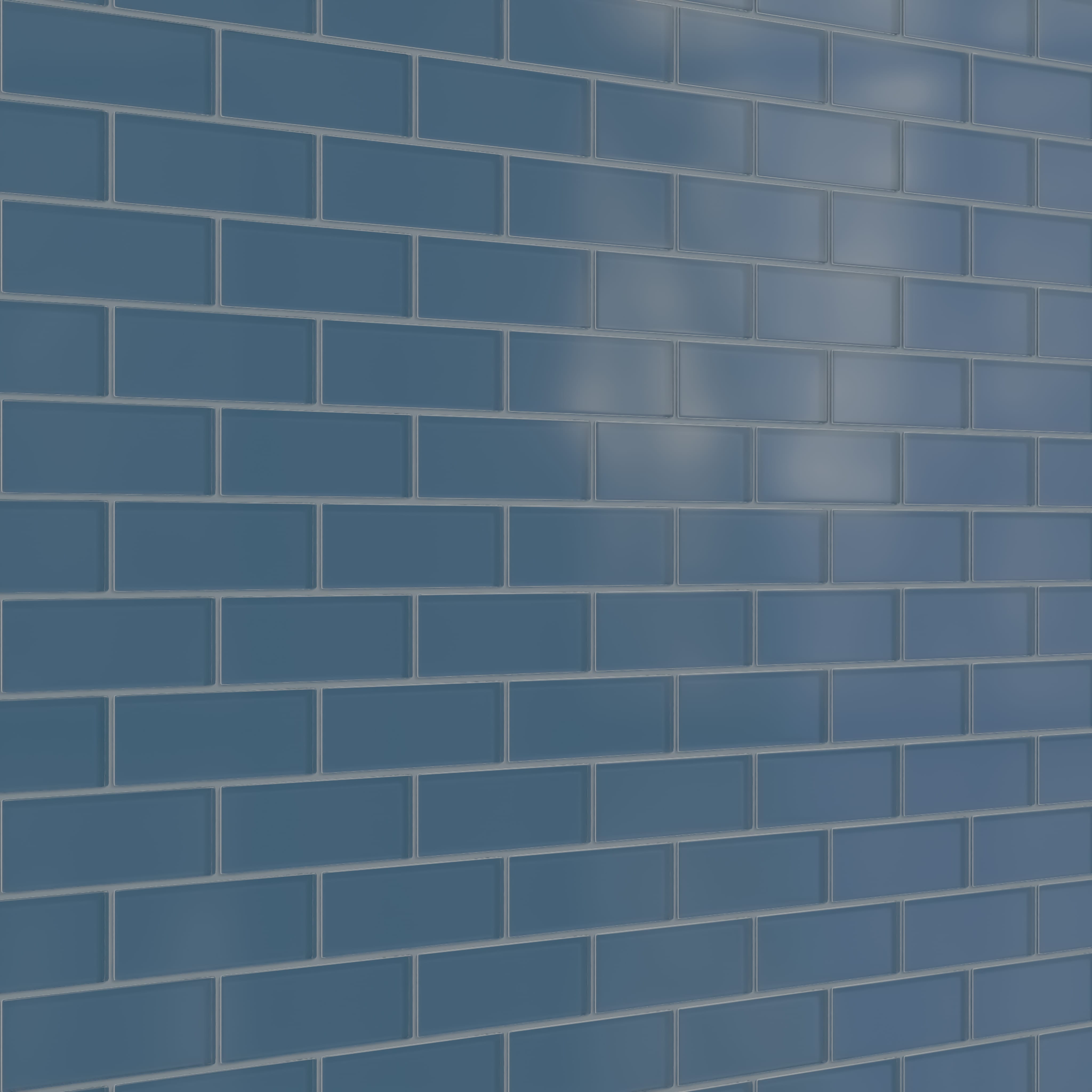 Quick Ship 2x6 Glass Tile in Blue Jay Matte