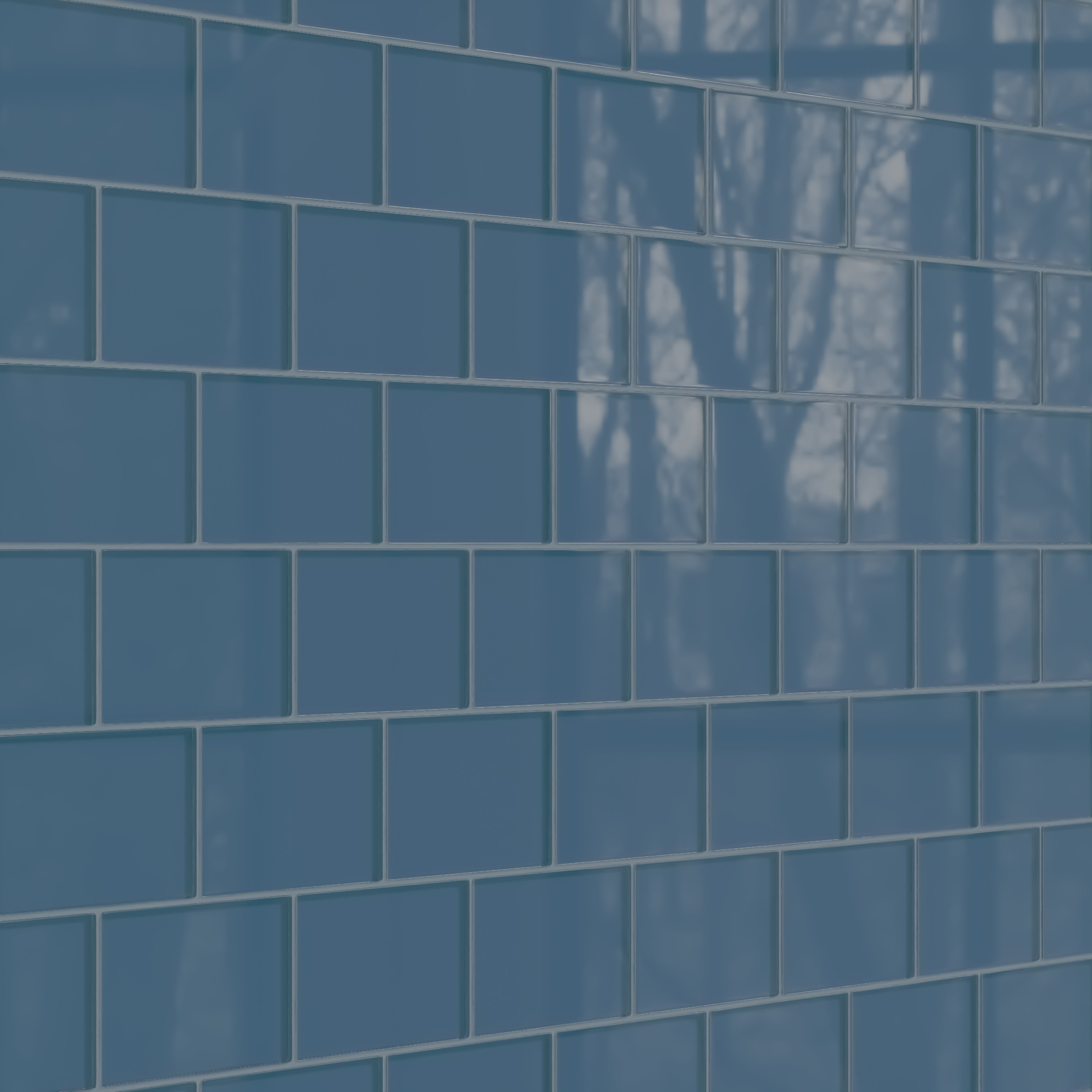 4x6 Glass Tile in Blue Jay Gloss