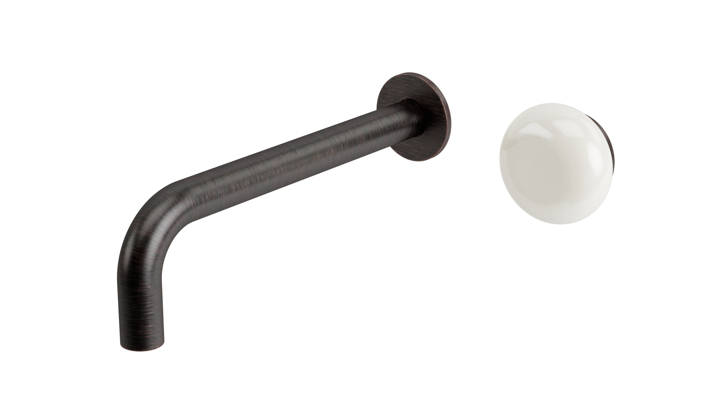 Foundry One Handle Wall Mount 7.5" Lavatory Faucet with Pebble Ceramic Knob Handle in Antique Bronze