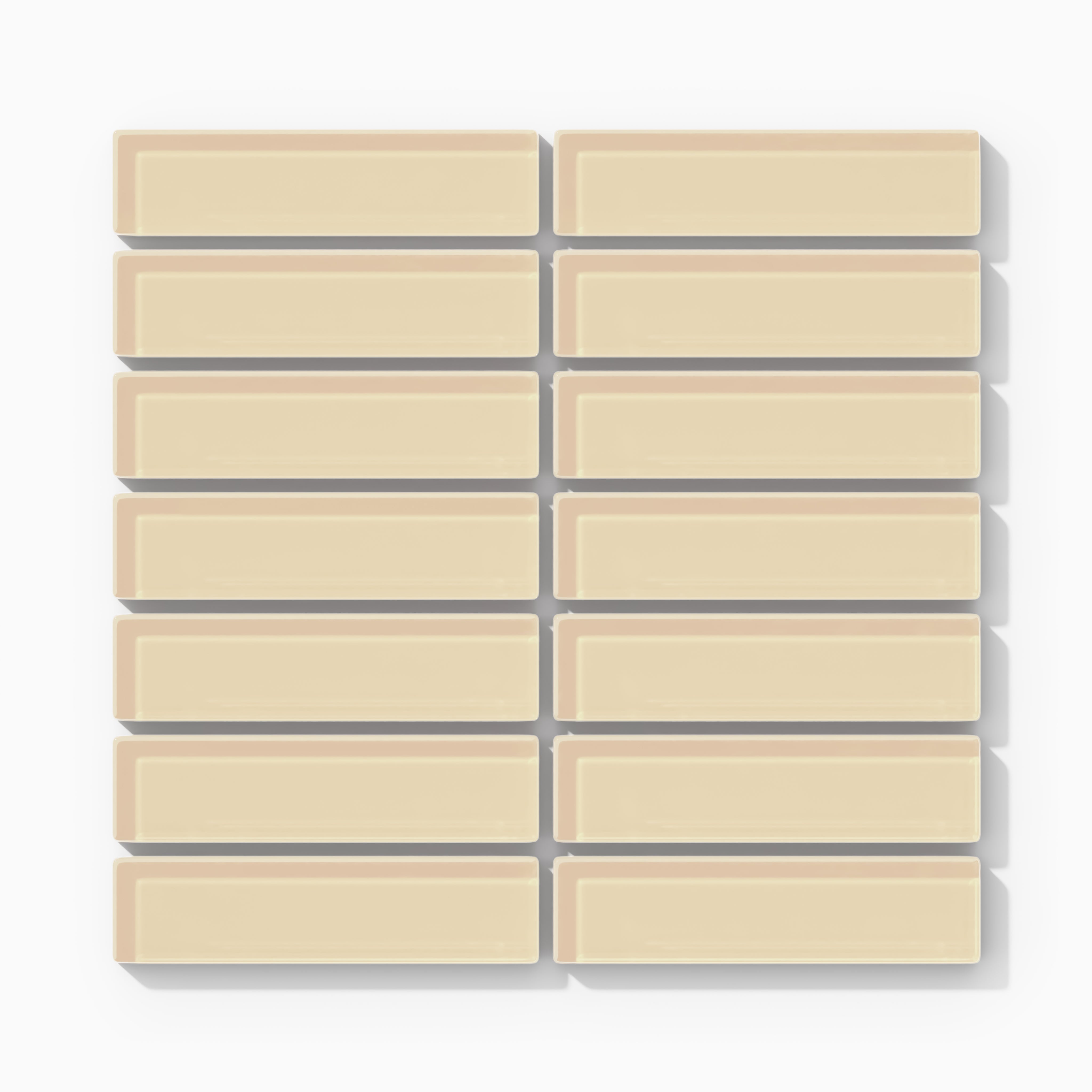 1x4 Straight Set Sheeted Glass Mosaic Tile in Chickadee Gloss