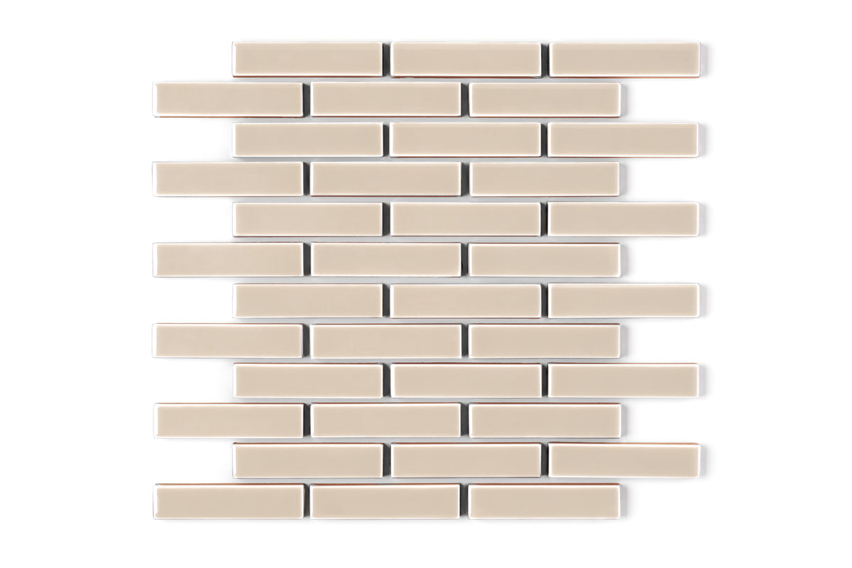 Half Offset Pattern Sweet Pea 1x4 Half Offset Sheeted Gloss Original Ceramic Tile