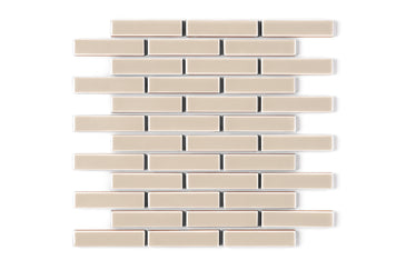 1x4 Half Offset Sheeted Original Ceramic Mosaic Tile in Sweet Pea Gloss