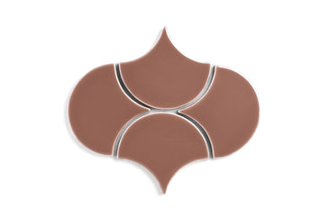 Ogee Drop Original Ceramic Tile in Mauve Gloss