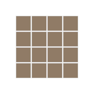 2x2 Straight Set Sheeted Original Ceramic Mosaic Tile in Sandstone Gloss