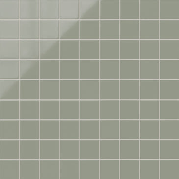 3x3 Straight Set Sheeted Natural Press Ceramic Mosaic Tile in Terre Verte Gloss