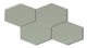 Elongated Hexagon Natural Press Ceramic Tile in Terre Verte Gloss