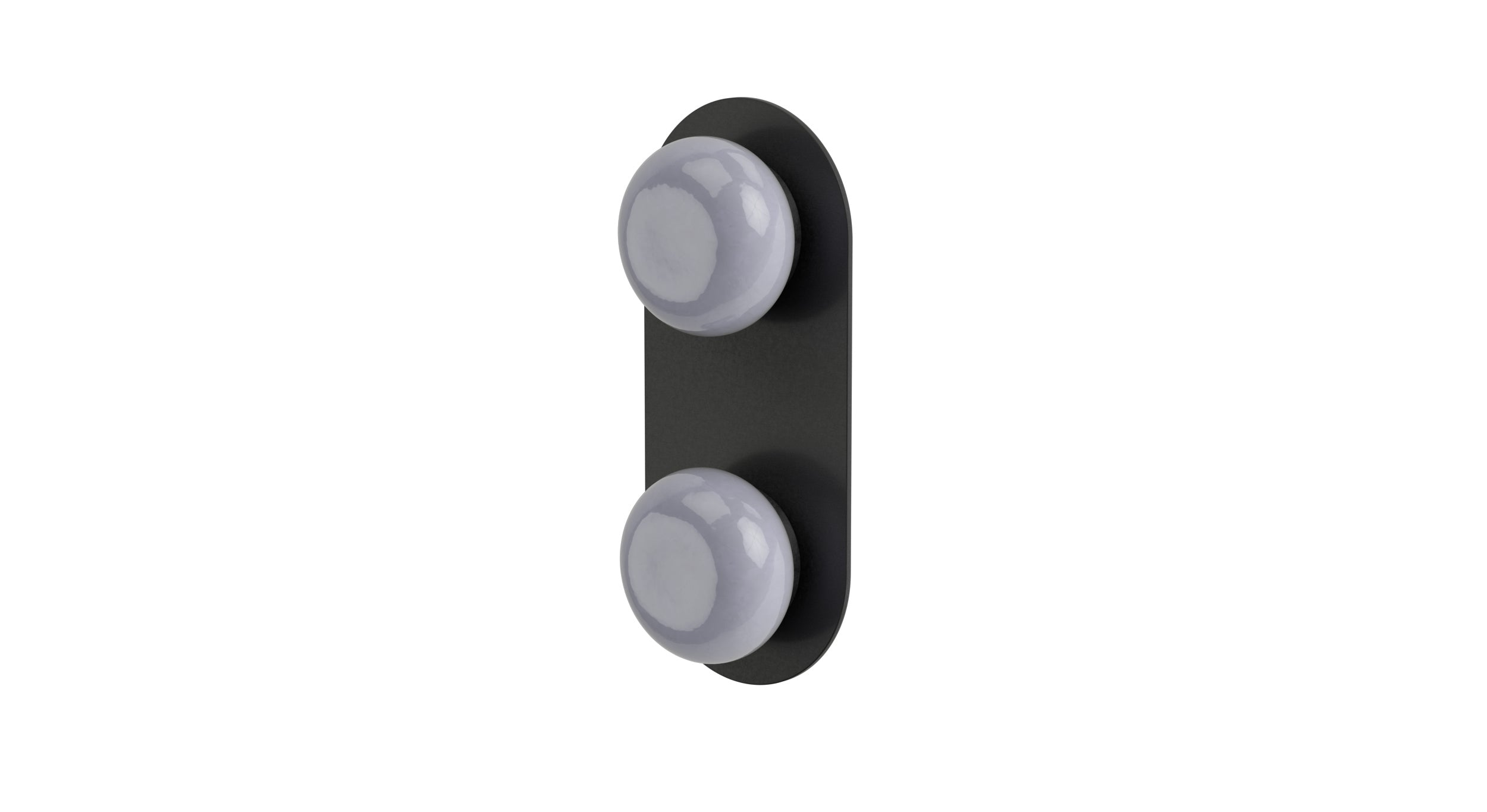 Foundry Two Handle Wall Mount Shower Trim with Pebble Ceramic Knob Handles in Blackened Nickel
