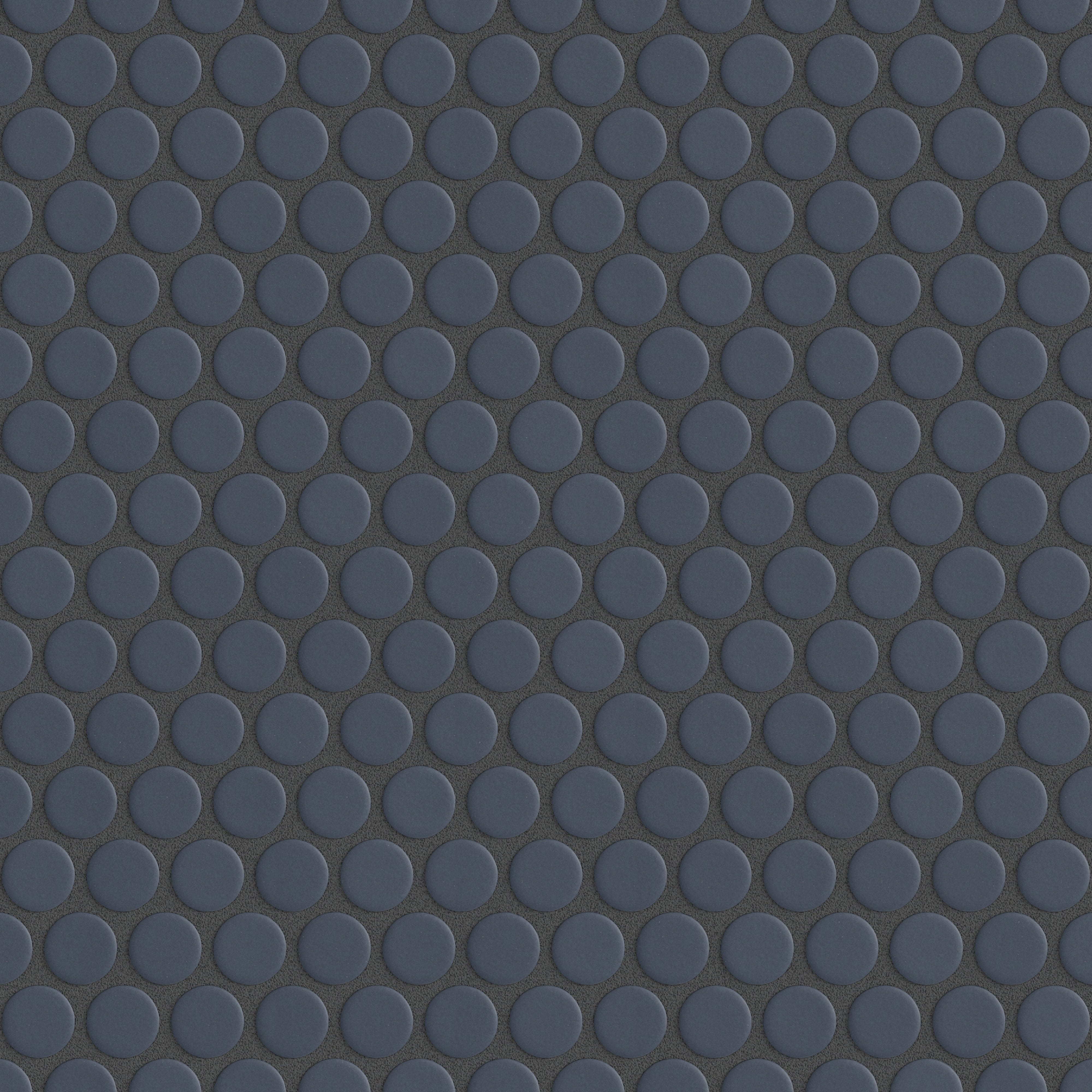 Penny Round Sheeted Original Ceramic Mosaic Tile in Slate Blue Matte