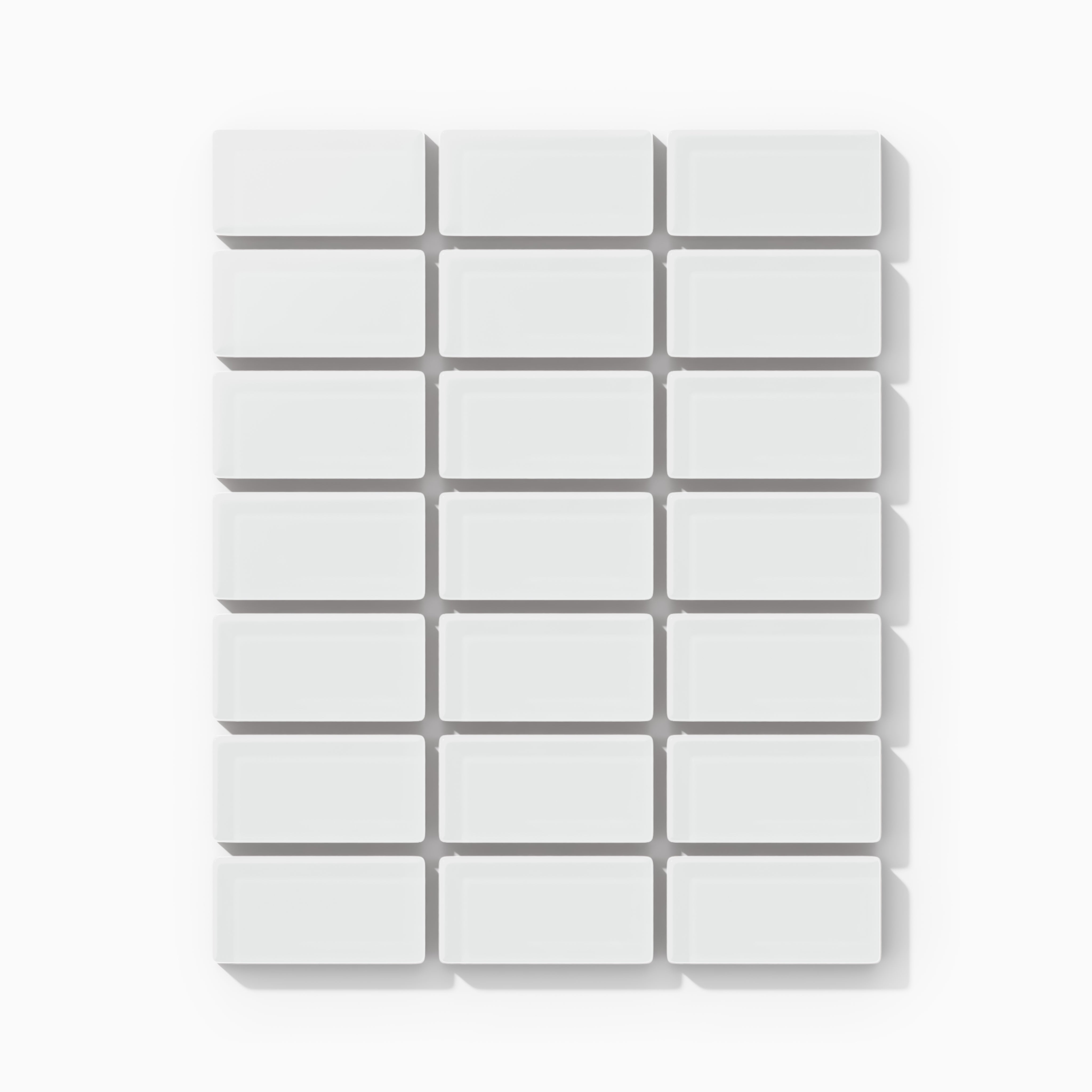 1x2 Straight Set Sheeted Glass Mosaic Tile in Egret Matte