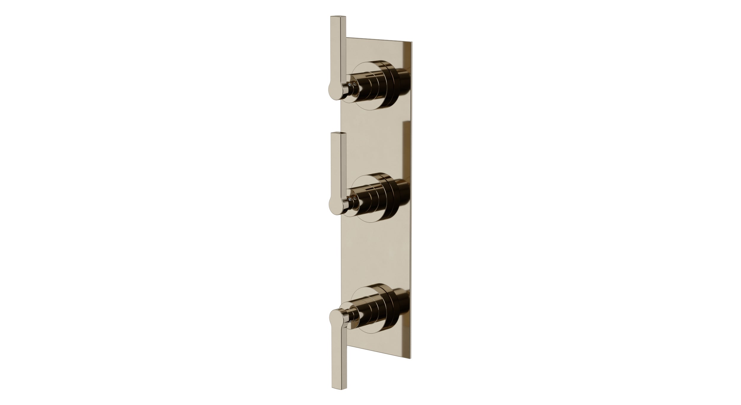 Flatiron Three Handle Wall Mount Shower Trim with Linear Lever Handles