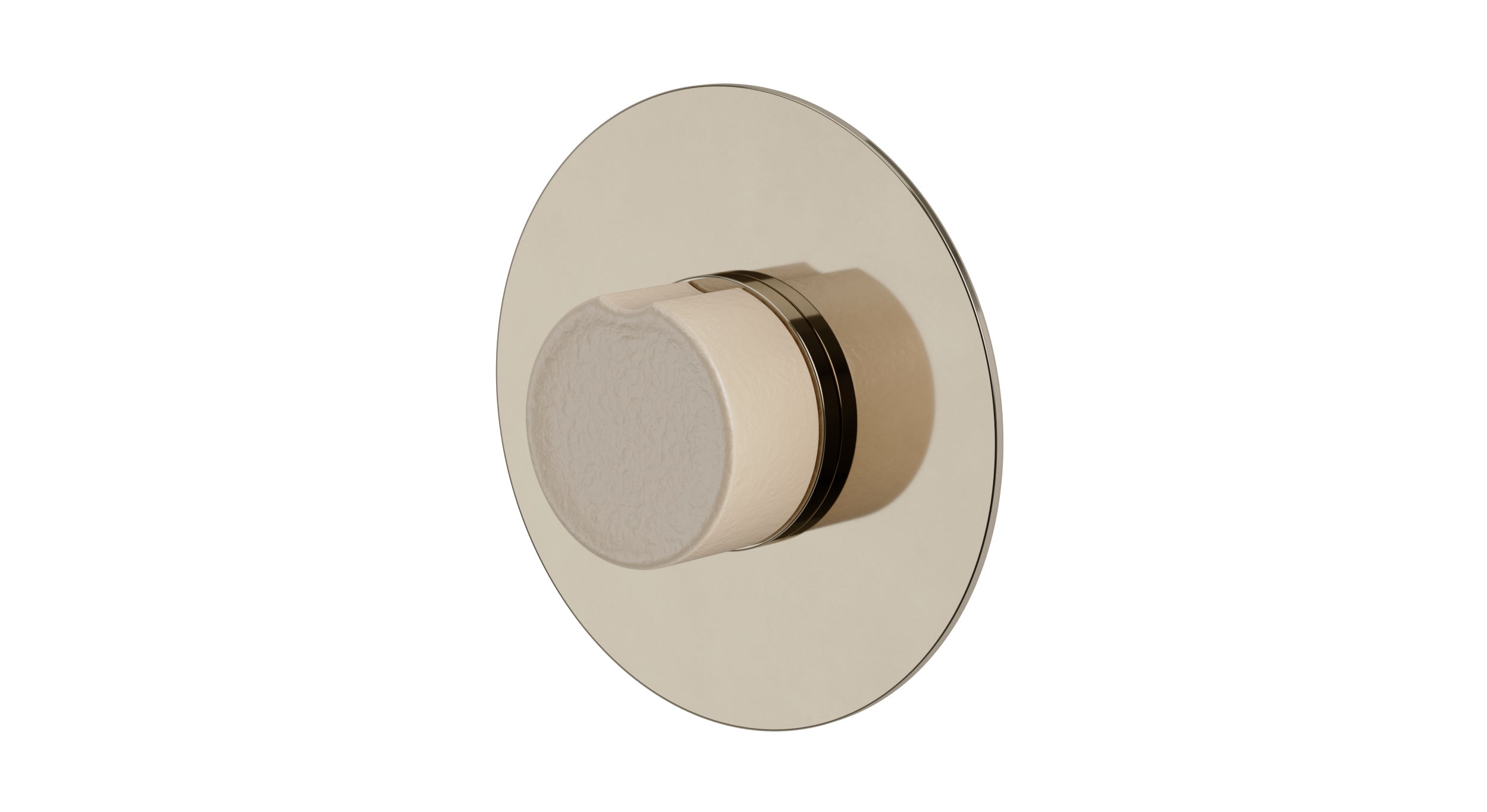 Foundry One Handle Wall Mount Shower Trim with Groove Ceramic Knob Handle in Polished Nickel