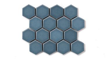 2" Hexagon Sheeted Original Ceramic Mosaic Tile in Nautical Gloss