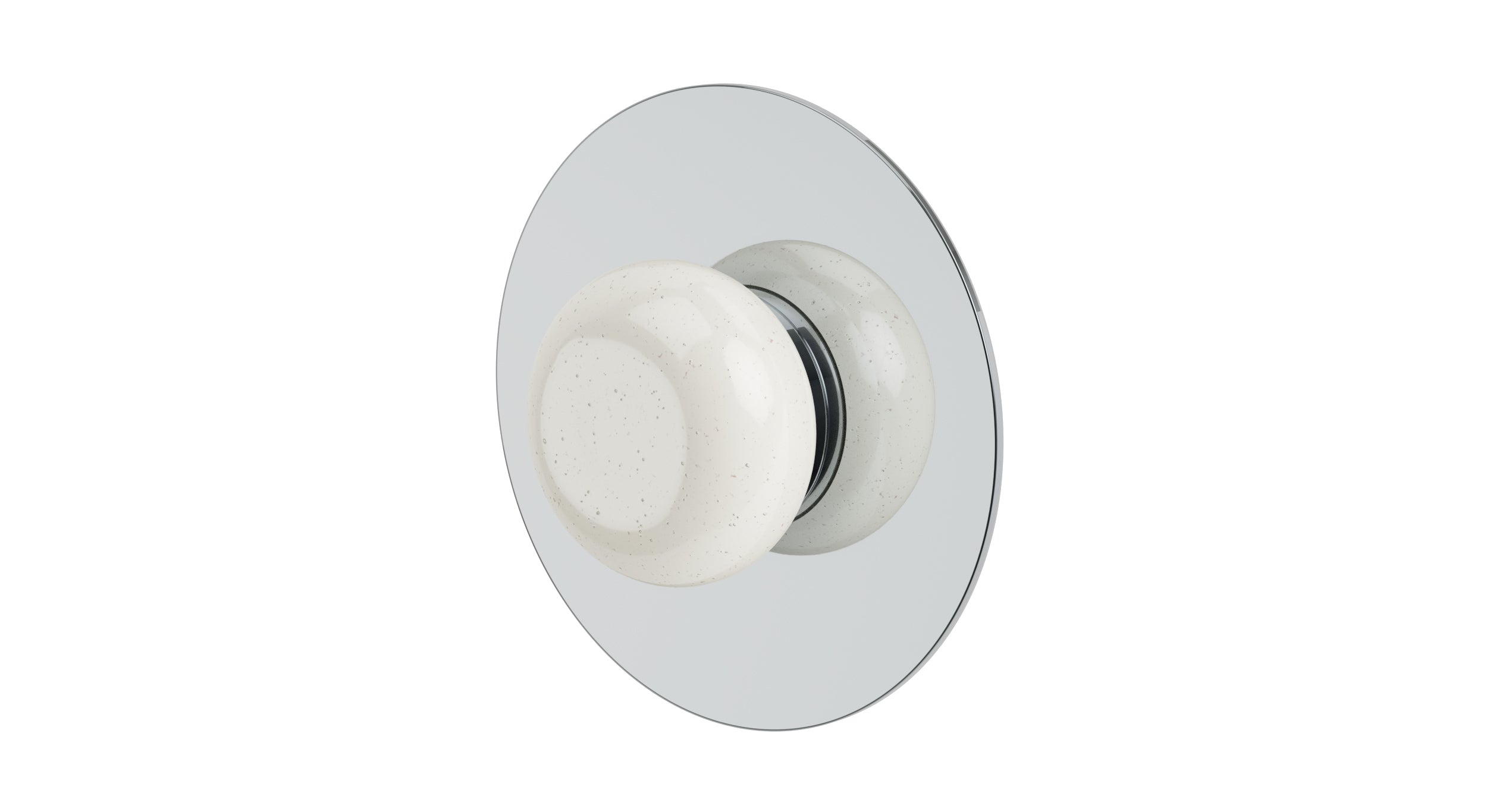 Foundry One Handle Wall Mount Shower Trim with Pebble Ceramic Knob Handle in Polished Chrome
