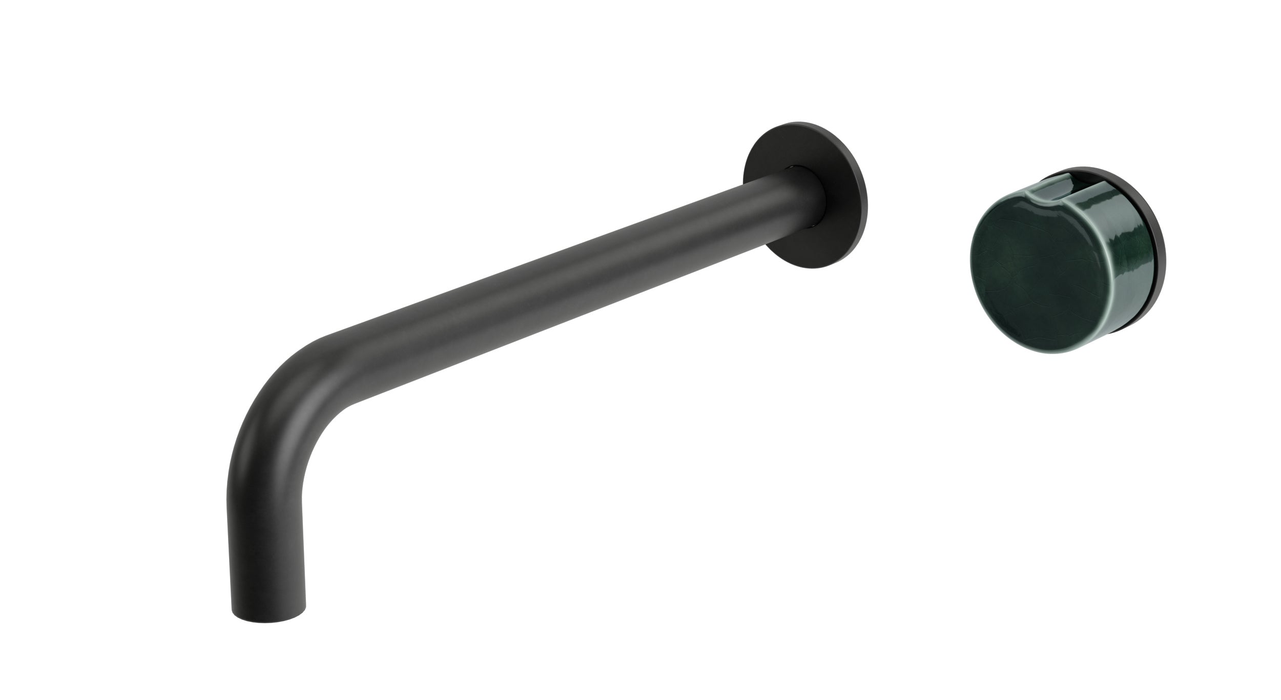 Foundry One Handle Wall Mount 10" Lavatory Faucet with Groove Ceramic Knob Handle in Oil Rubbed Bronze