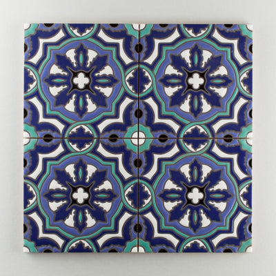 8x8 Handpainted Sample Valencia  in Cool Motif