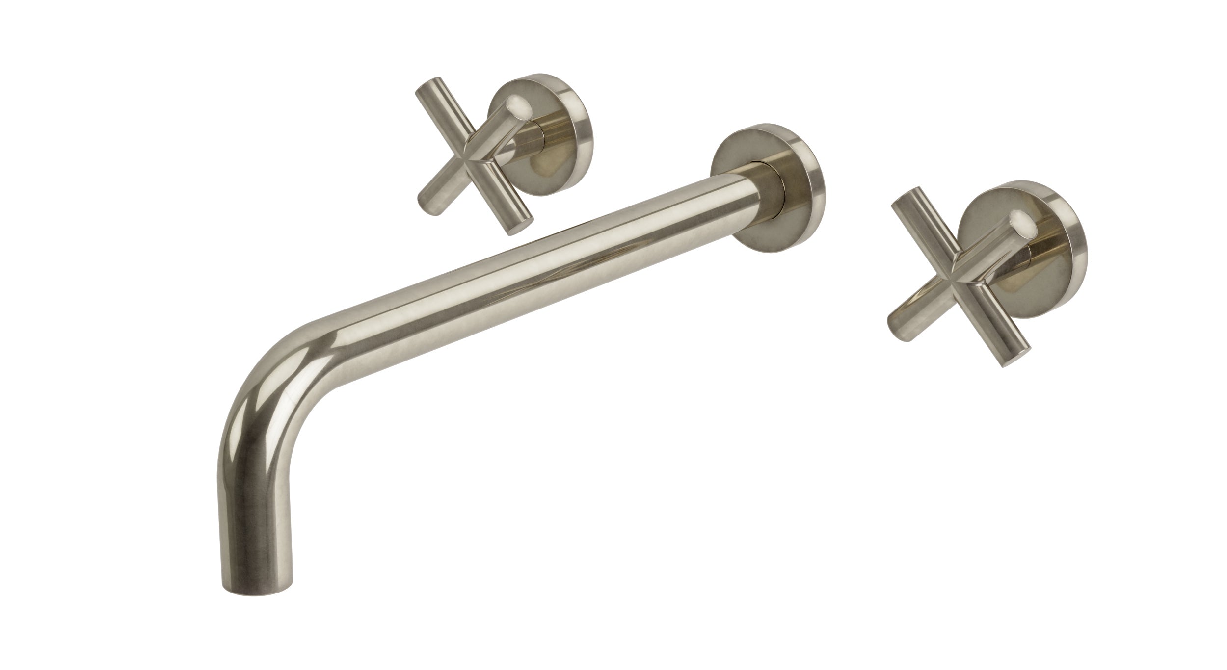 Contour Two Handle Wall Mount 12" Lavatory Faucet with Soft Cross Handles