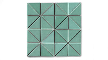 3" Triangle Sheeted - Quadrant Original Ceramic Mosaic Tile in Amalfi Coast Gloss