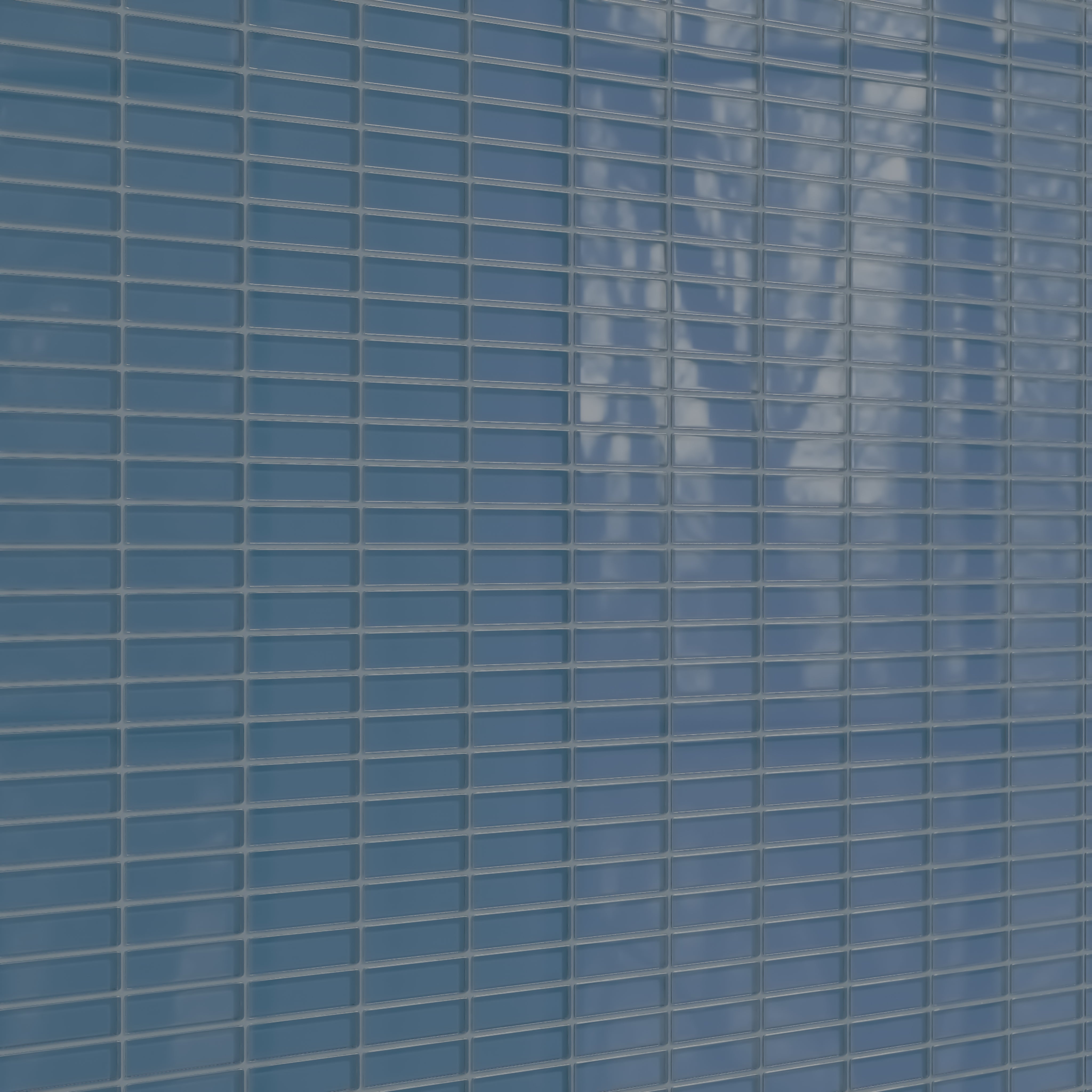 1x4 Straight Set Sheeted Glass Mosaic Tile in Blue Jay Gloss