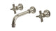 Emerson Two Handle Wall Mount 8.25" Lavatory Faucet with Defined Cross Handles in French Nickel