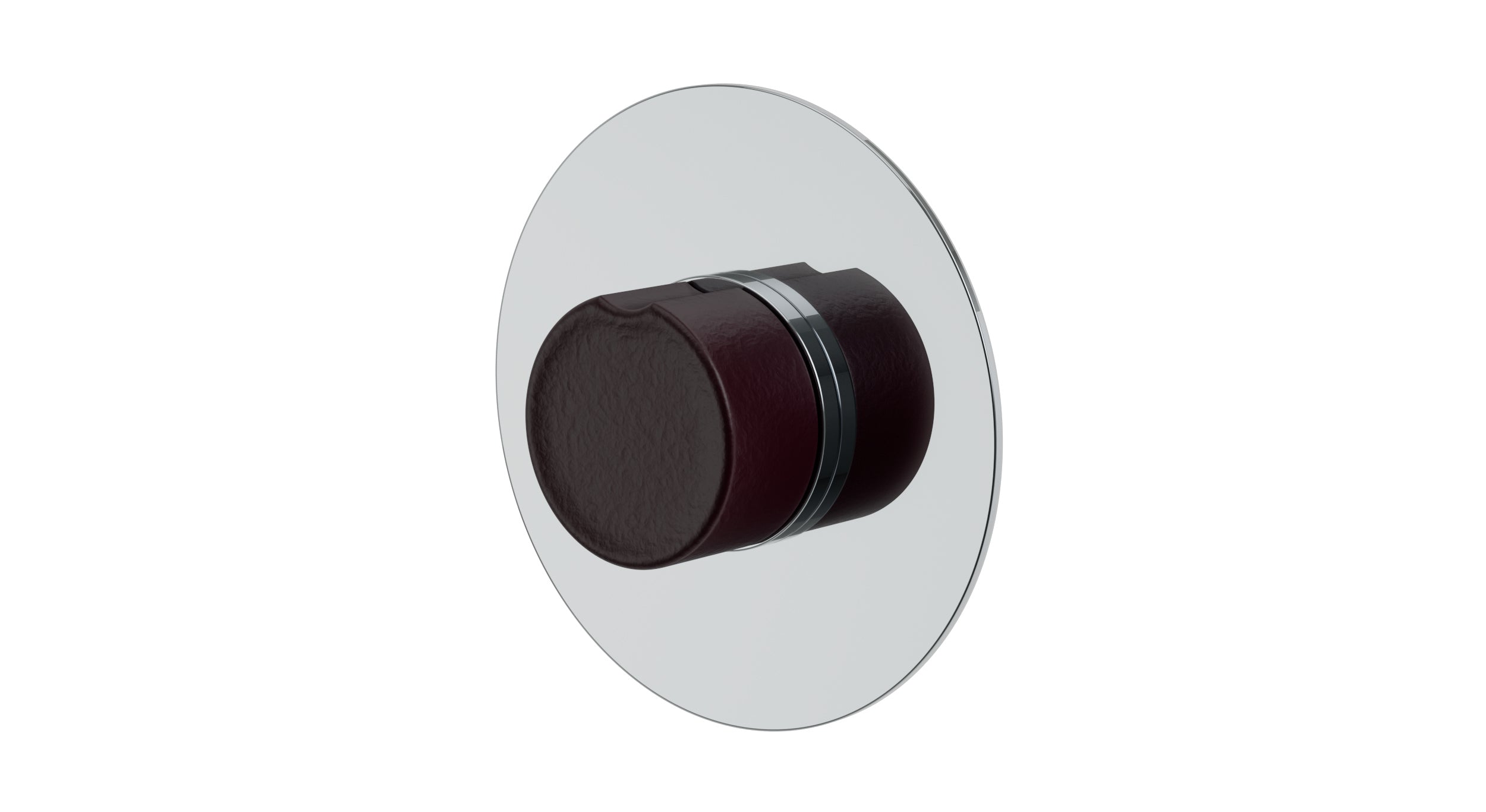 Foundry One Handle Wall Mount Shower Trim with Groove Ceramic Knob Handle in Polished Chrome