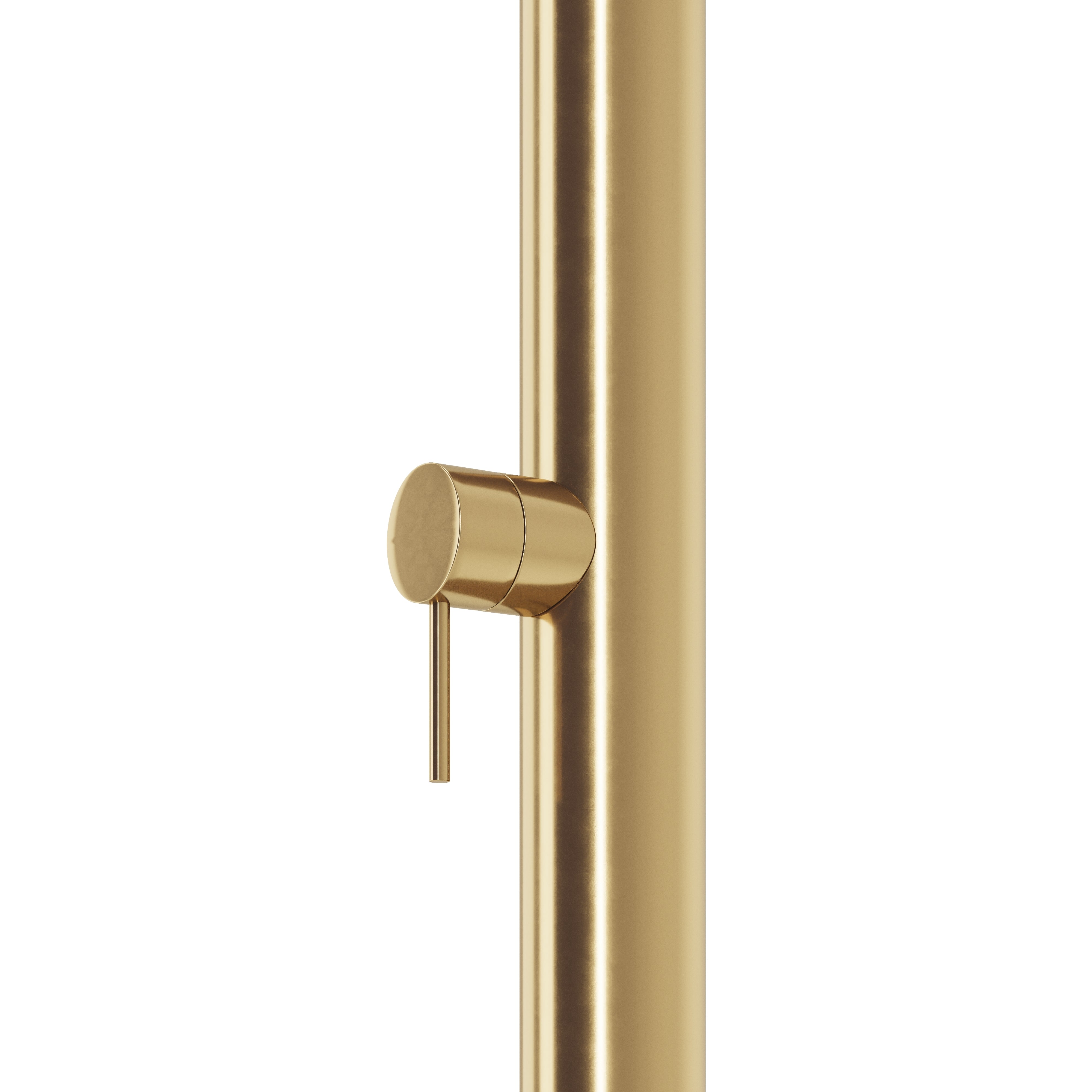 Contour Outdoor Shower Pressure Balance with 12" Rain Head in Uncoated Polished Brass