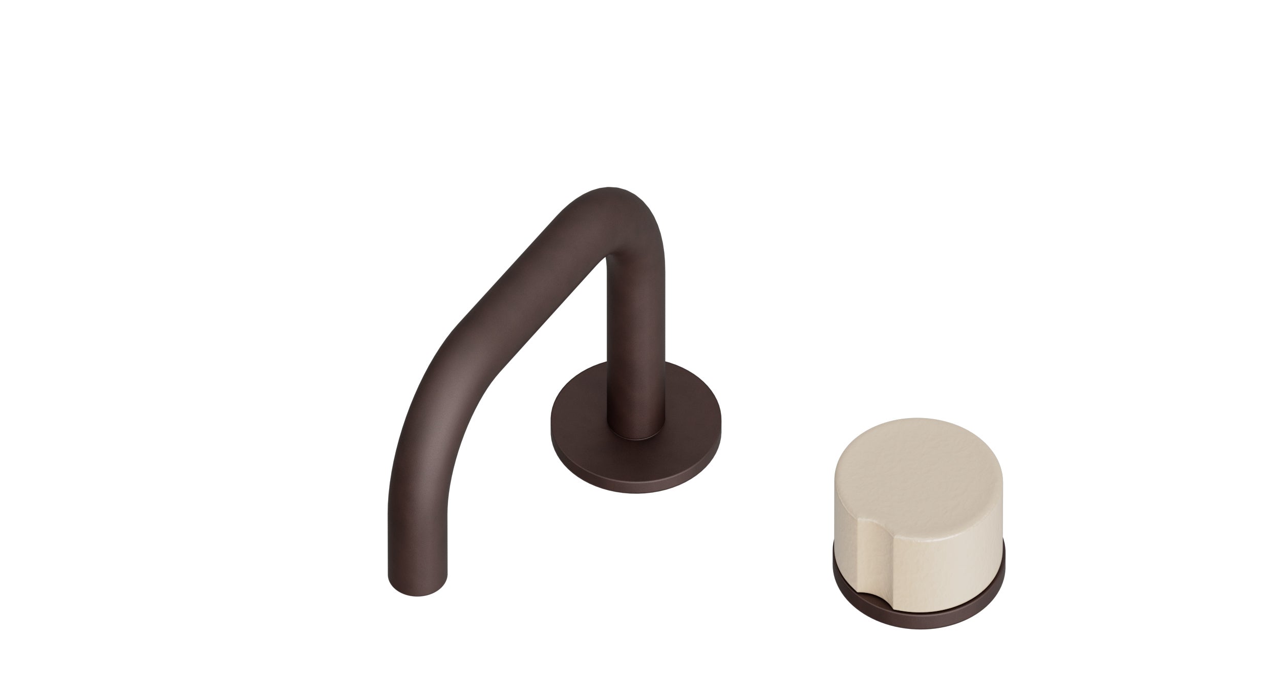 Foundry One Handle Deck Mount Squaretop Lavatory Faucet with Groove Ceramic Knob Handle in Architectural Copper