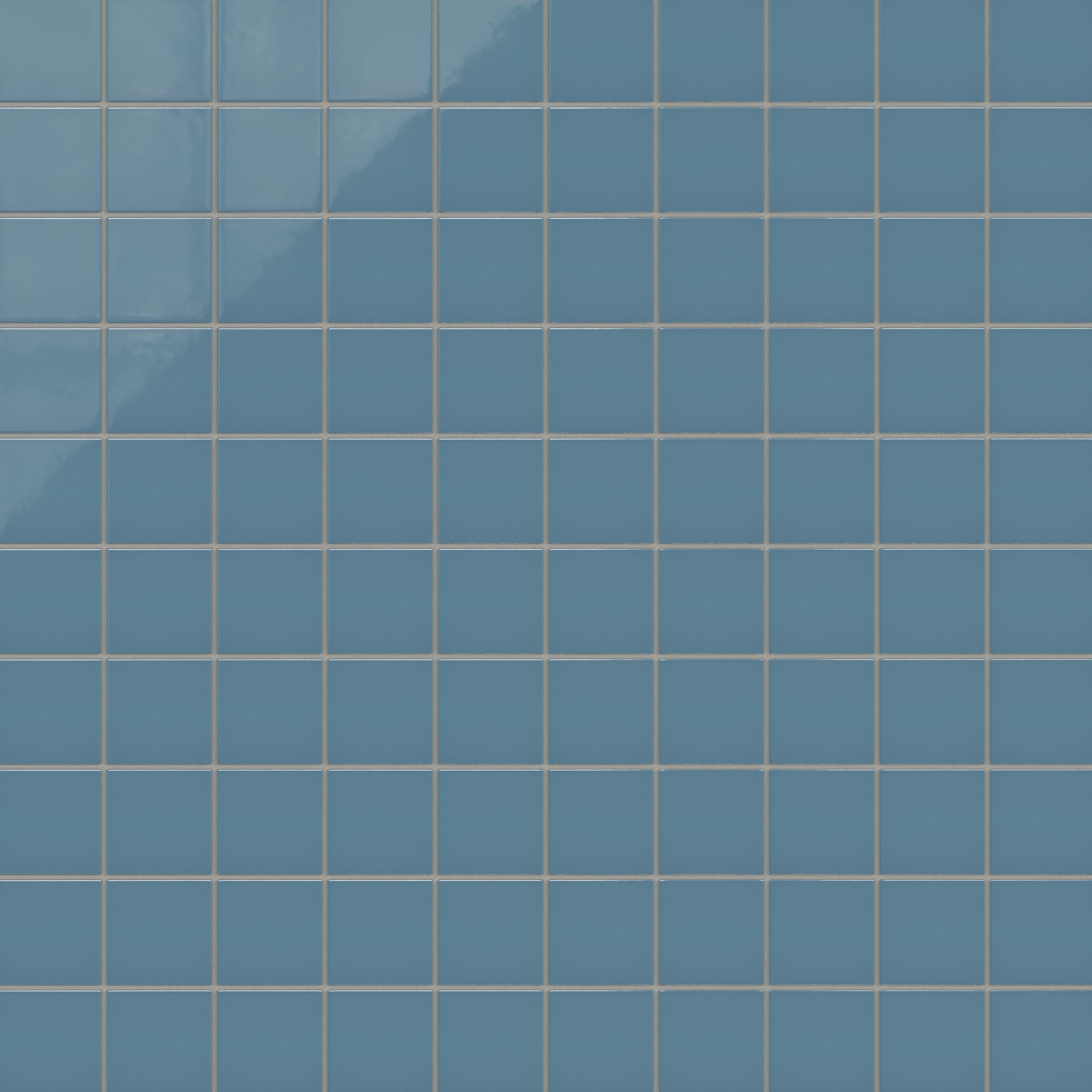 3x3 Straight Set Sheeted Natural Press Ceramic Mosaic Tile in Azurite Gloss