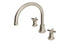 Emerson Two Handle Deck Mount Gooseneck Bath Trim with Classic Cross Handles in Satin Nickel
