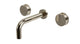Foundry Two Handle Wall Mount 7.5" Lavatory Faucet with Barrel Knob Handles in Polished Nickel