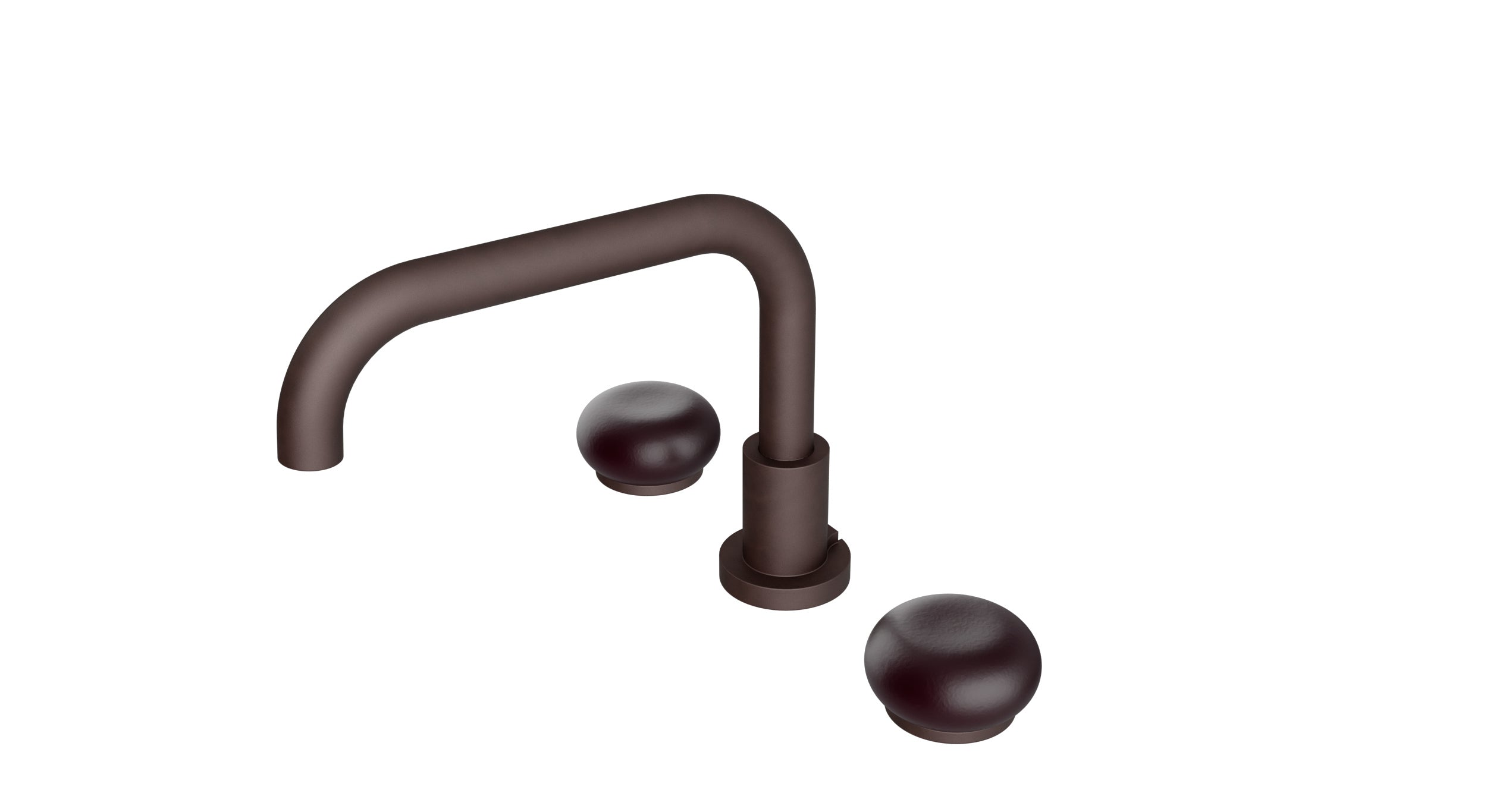 Foundry Two Handle Deck Mount Squaretop Bath Trim with Pebble Ceramic Knob Handles in Architectural Copper