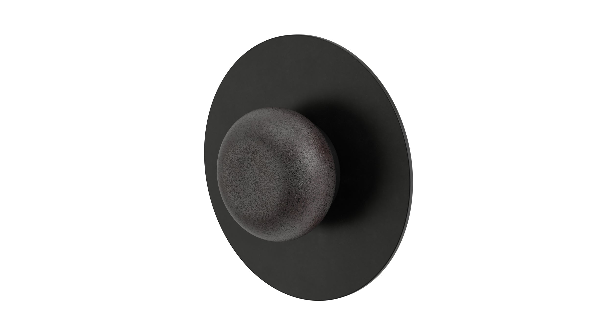 Foundry One Handle Wall Mount Shower Trim with Pebble Ceramic Knob Handle in Oil Rubbed Bronze