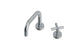 Contour One Handle Deck Mount Squaretop Lavatory Faucet with Soft Cross Handle in Satin Chrome