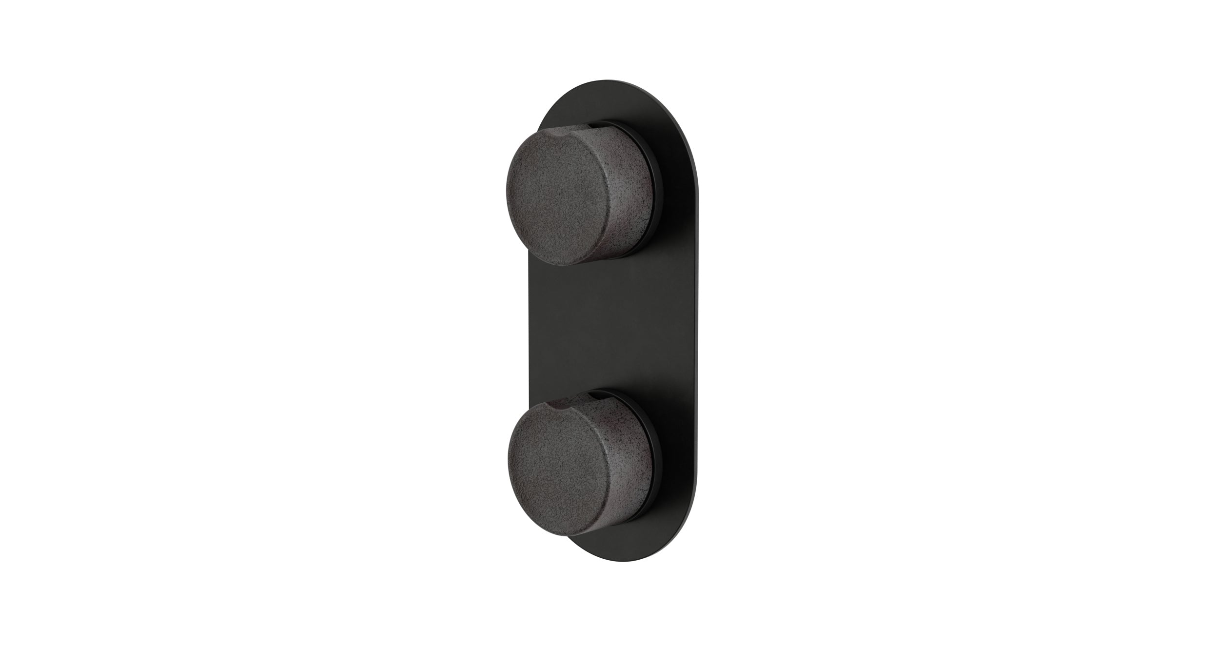 Foundry Two Handle Wall Mount Shower Trim with Groove Ceramic Knob Handles in Oil Rubbed Bronze