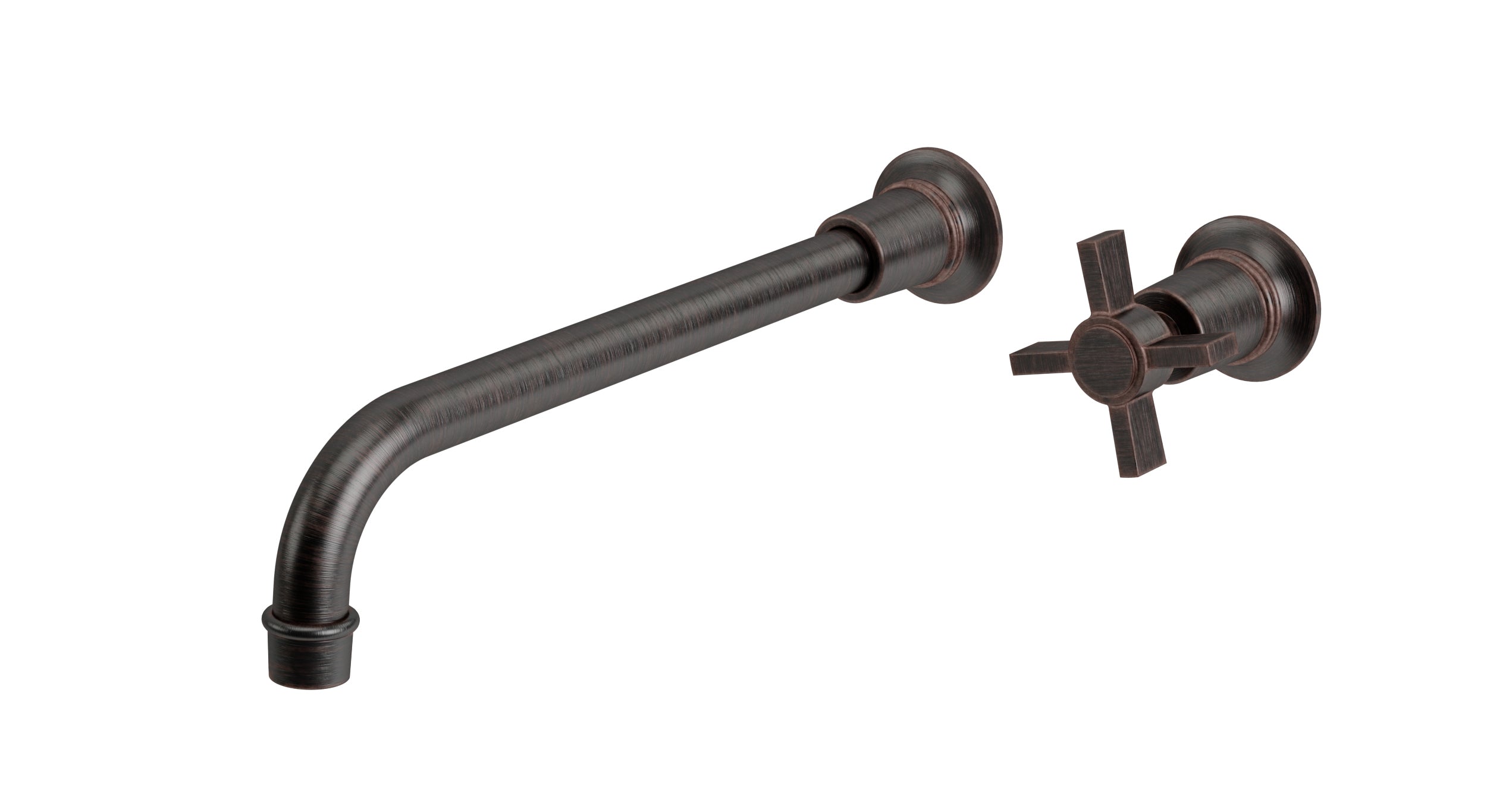 Emerson One Handle Wall Mount 12" Lavatory Faucet with Defined Cross Handle in Antique Bronze