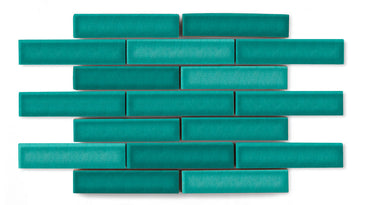 1x4 Half Offset Sheeted Original Ceramic Mosaic Tile in Bora Bora Gloss