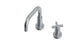 Flatiron One Handle Deck Mount Squaretop Lavatory Faucet with Linear Cross Handle in Satin Chrome