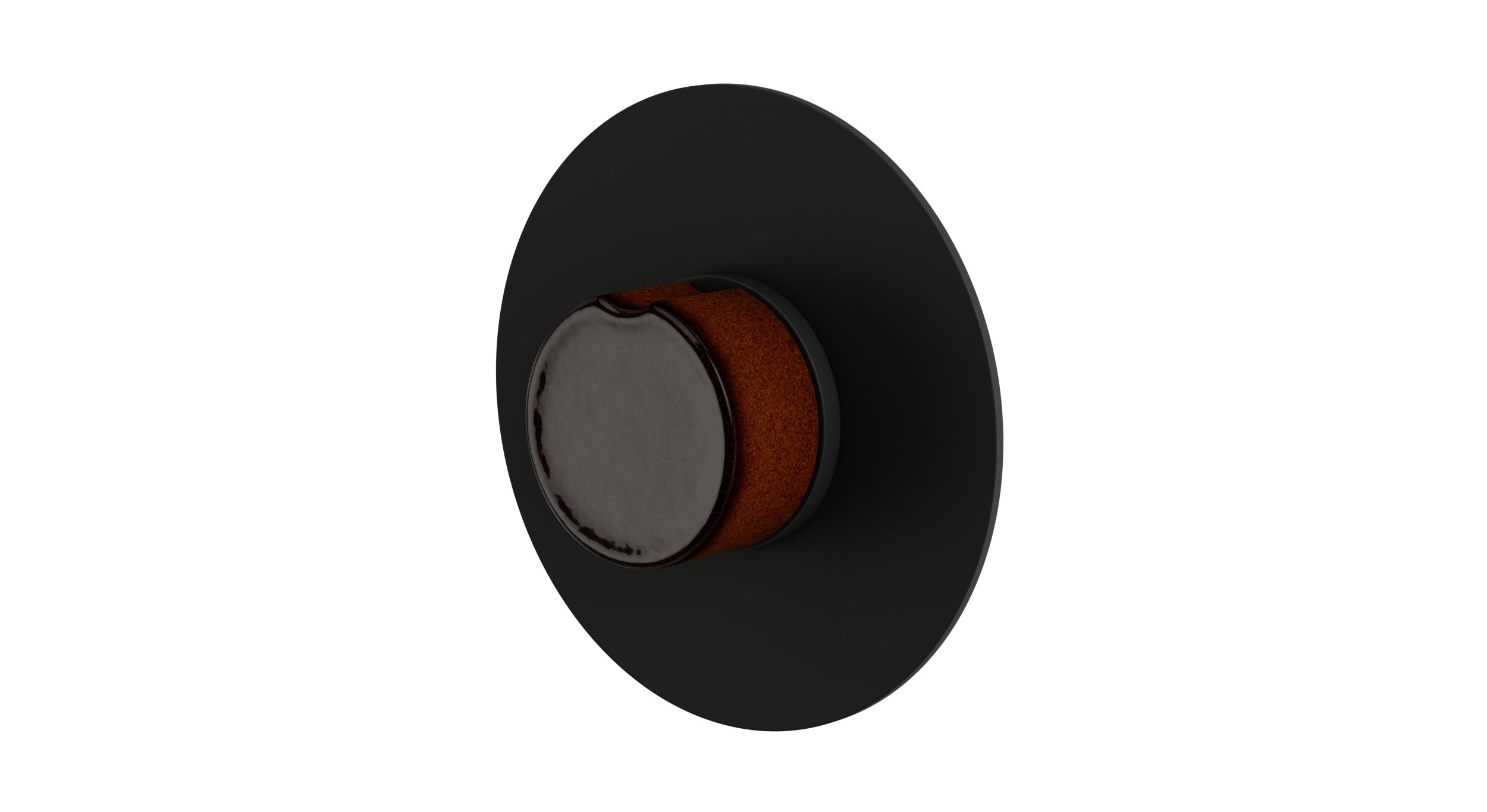 Foundry One Handle Wall Mount Shower Trim with Groove Ceramic Knob Handle in Matte Black