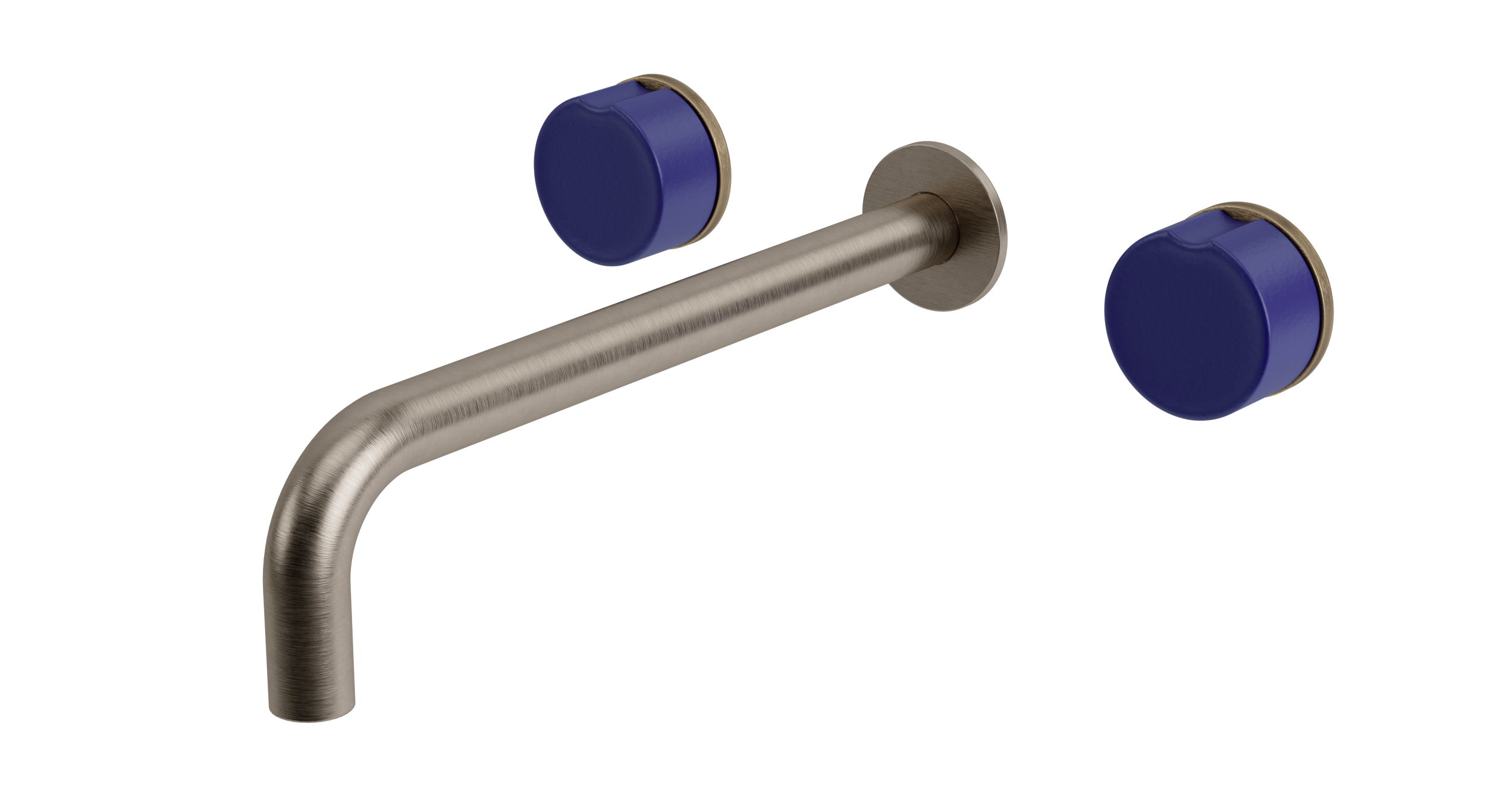 Foundry Two Handle Wall Mount 10" Lavatory Faucet with Groove Ceramic Knob Handles