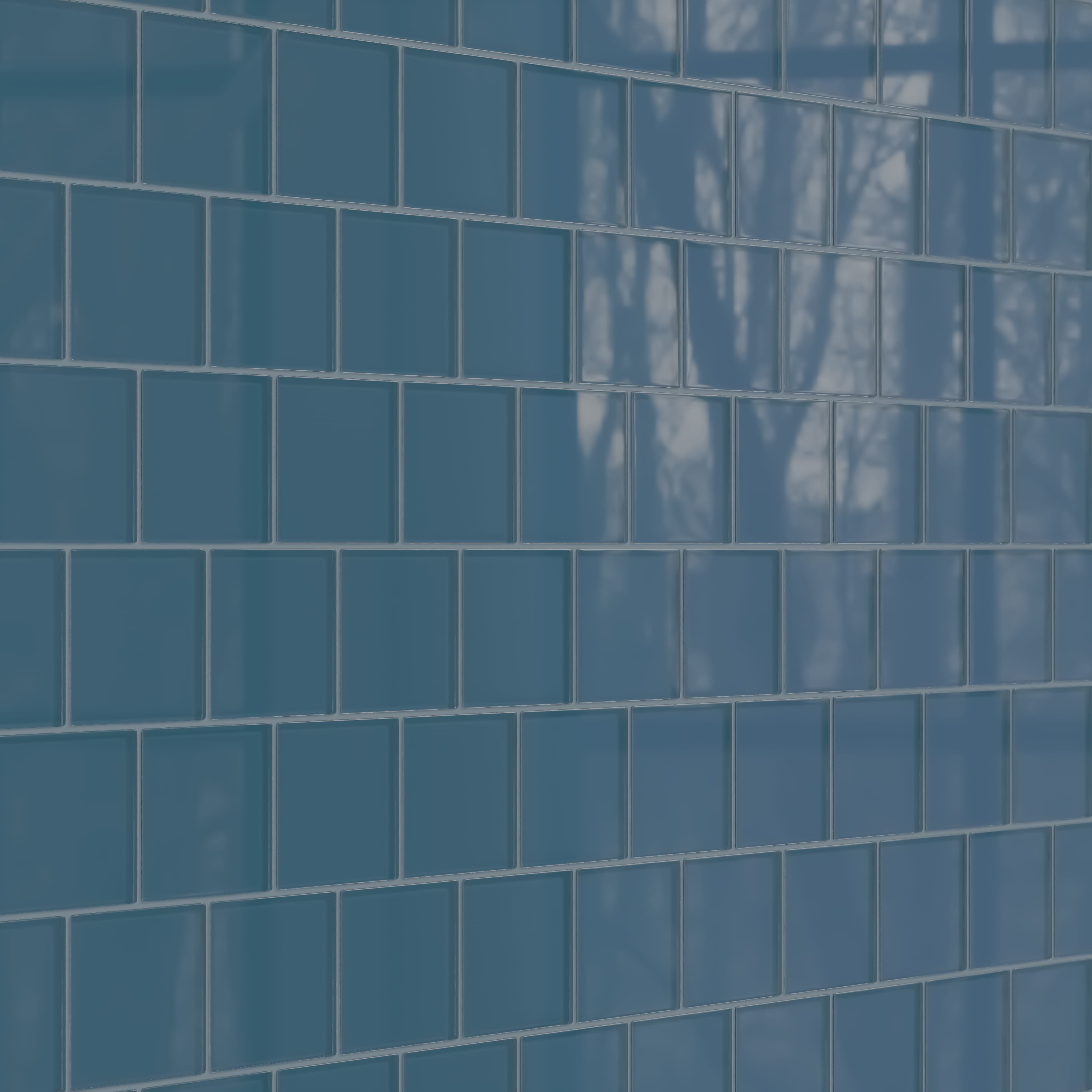 Quick Ship 4x4 Glass Tile in Blue Jay Gloss