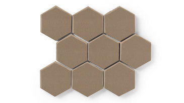 4" Hexagon Original Ceramic Tile in Sandstone Matte