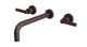 Flatiron Two Handle Wall Mount 10" Lavatory Faucet with Linear Lever Handles in Architectural Copper