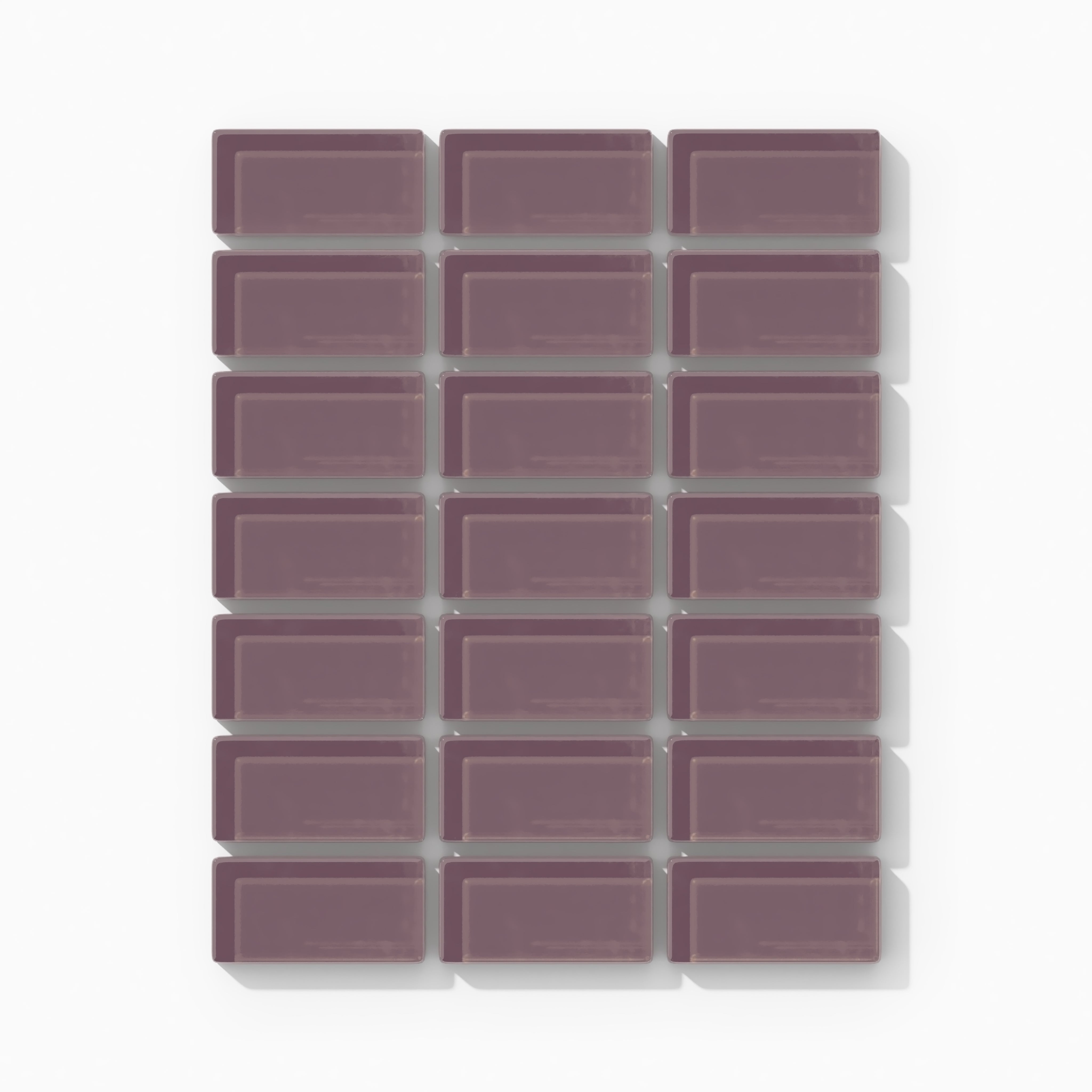 1x2 Straight Set Sheeted Glass Mosaic Tile in Crane Gloss
