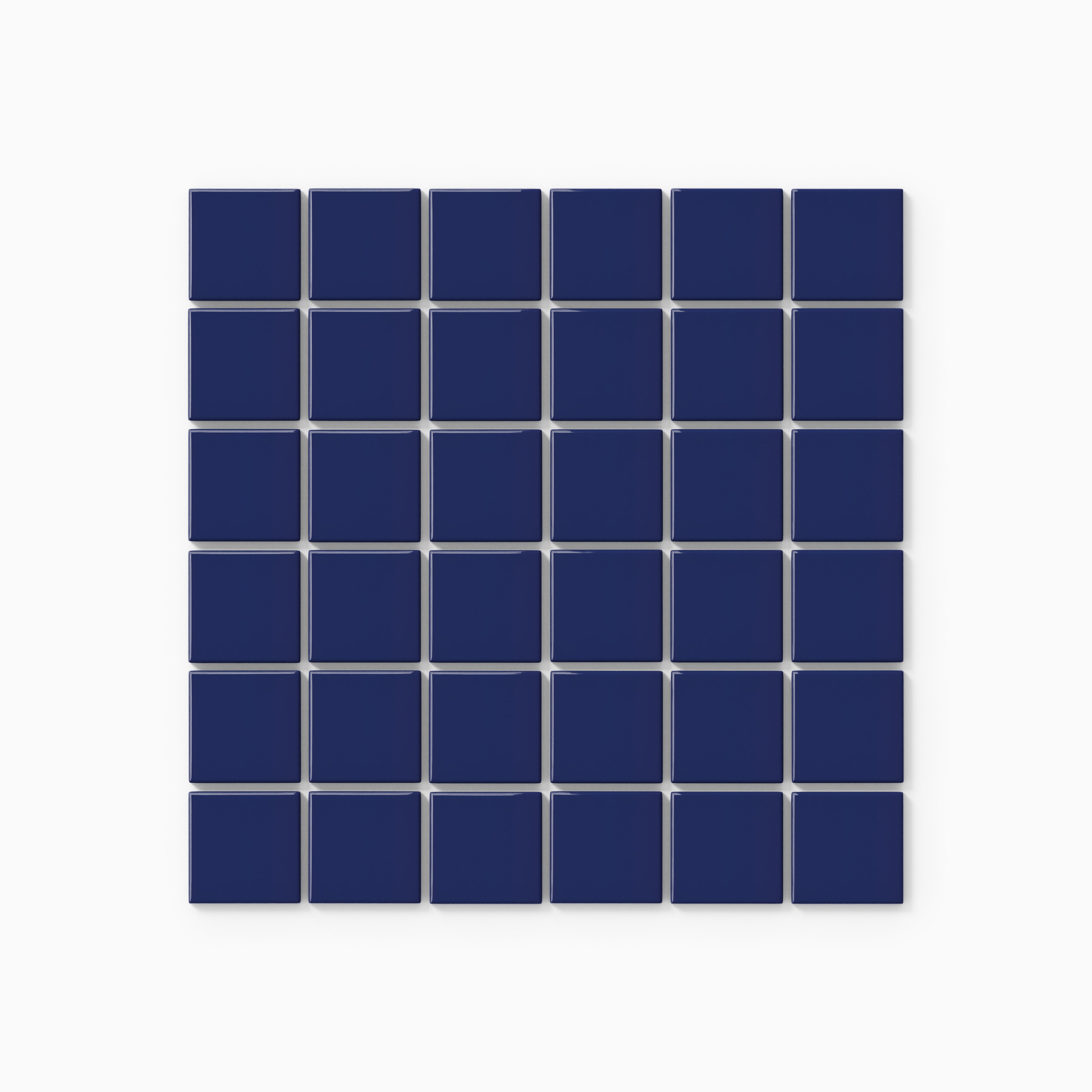 2x2 Straight Set Sheeted Natural Press Ceramic Mosaic Tile in Ultramarine Gloss