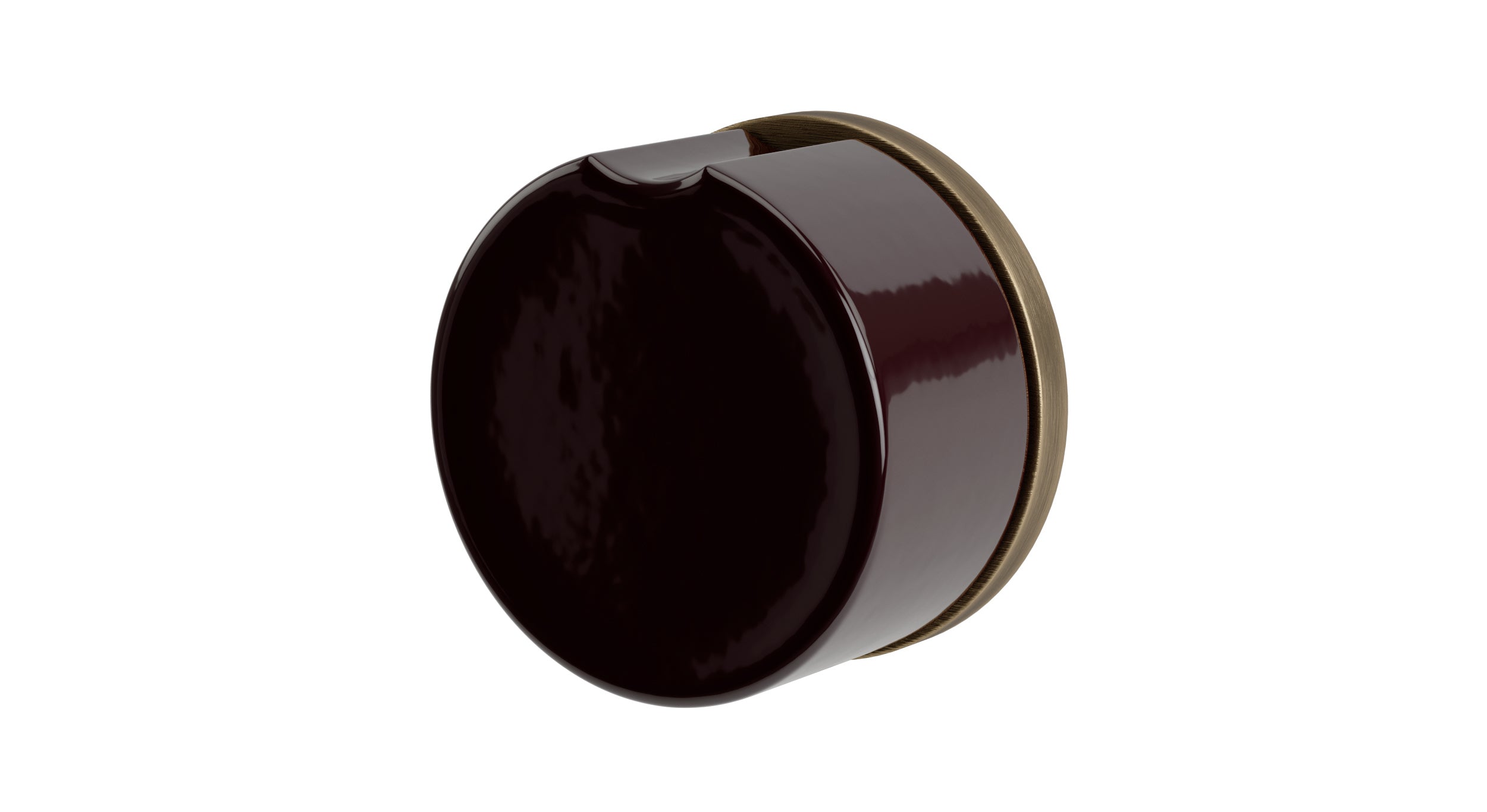 Foundry One Handle Wall Mount Diverter/Volume Control Shower Trim with Groove Ceramic Knob Handle in Antique Brass