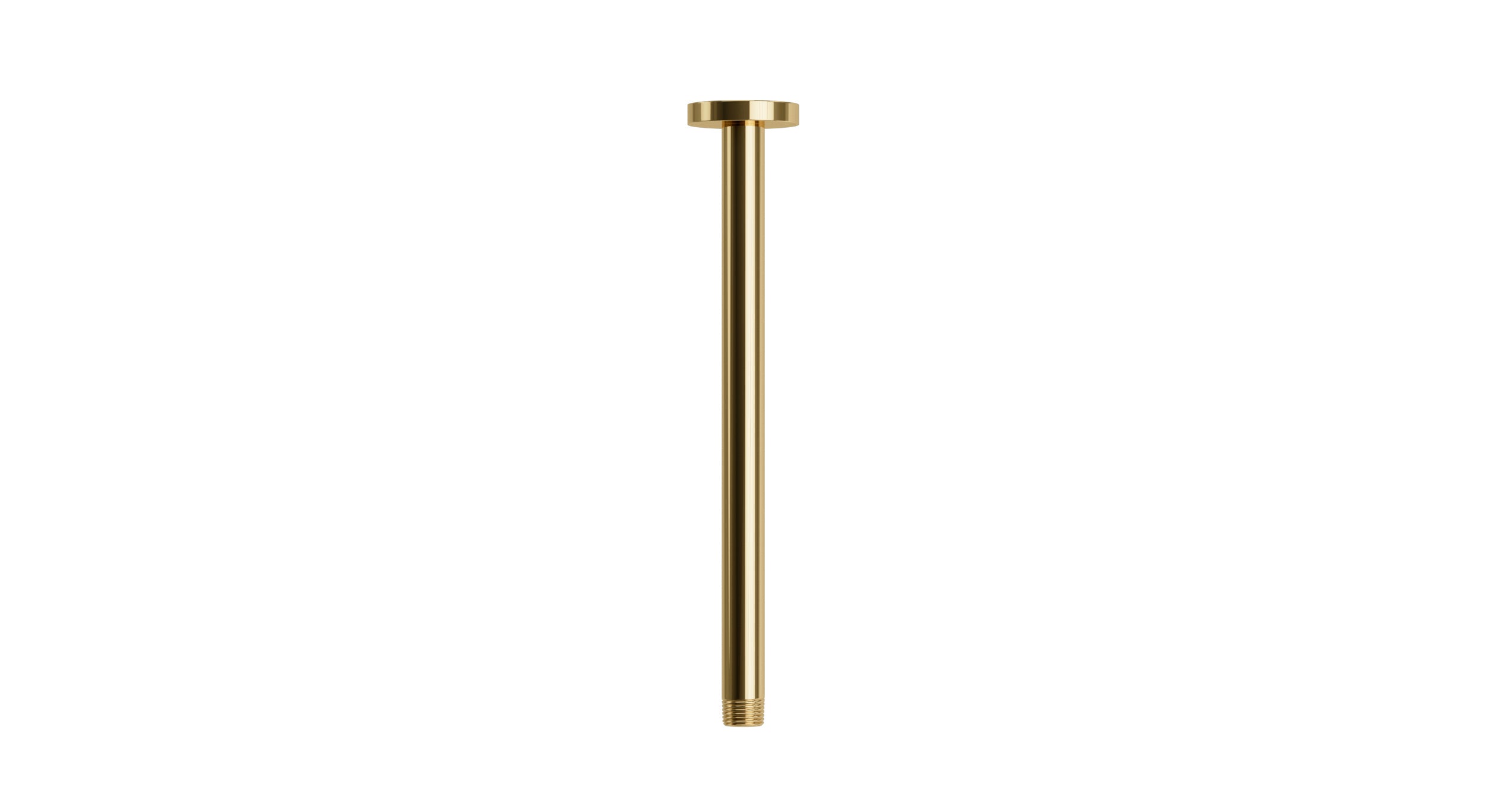 Contour & Foundry 12" Straight Shower Arm with Flange in Polished Brass