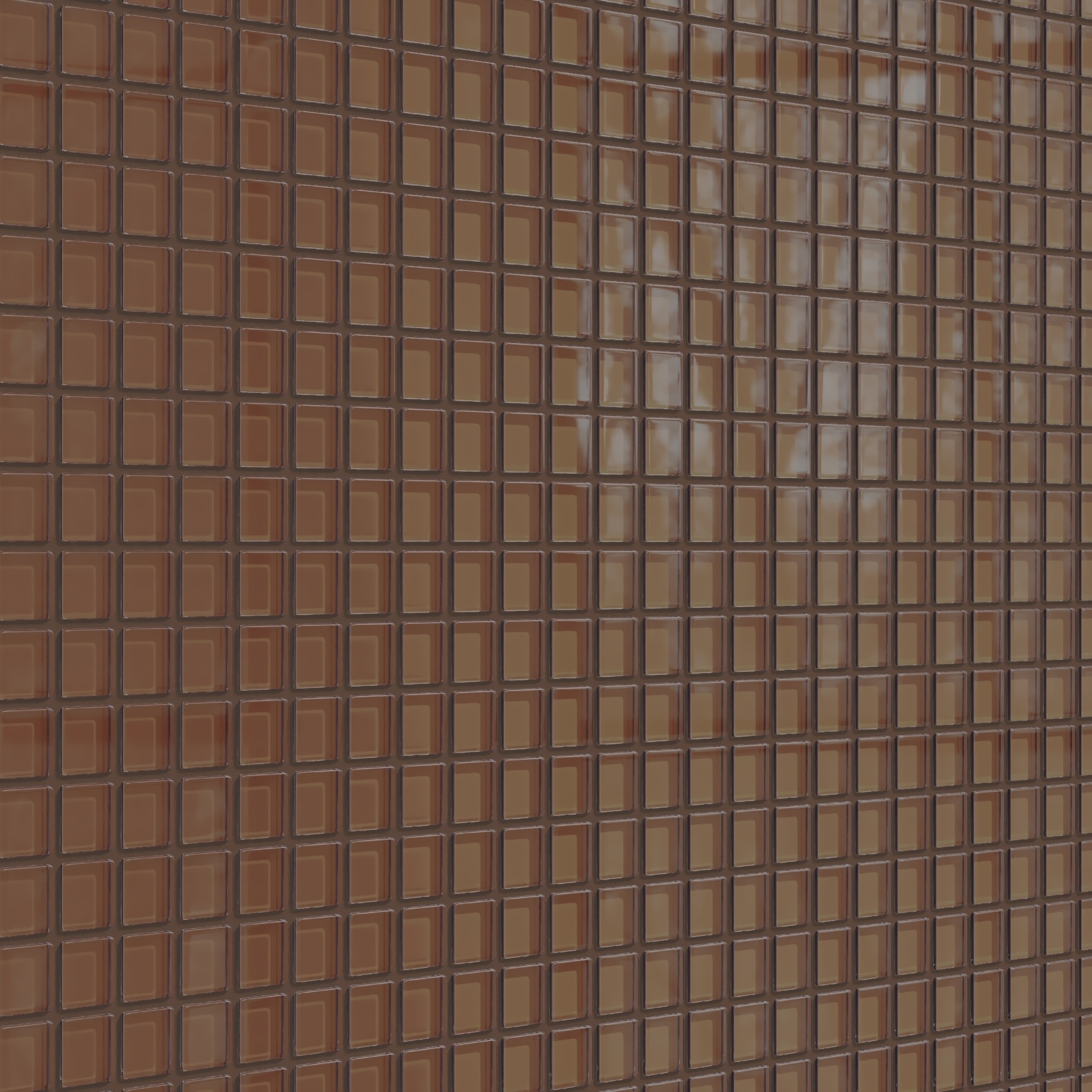 1x1 Straight Set Sheeted Glass Mosaic Tile in Kestrel Gloss